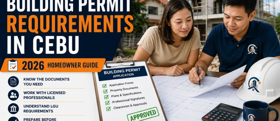 Homeowner and architect reviewing building permit requirements for a Cebu construction project