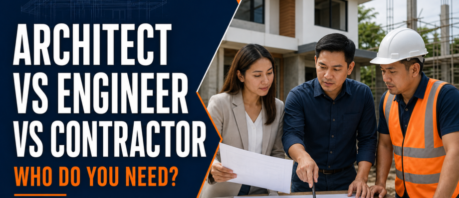 Filipino architect, engineer and contractor roles compared for a construction project in the Philippines