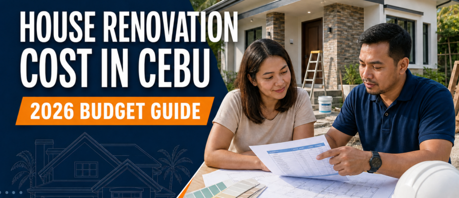 Filipino homeowner and contractor reviewing a 2026 house renovation budget for a Cebu home